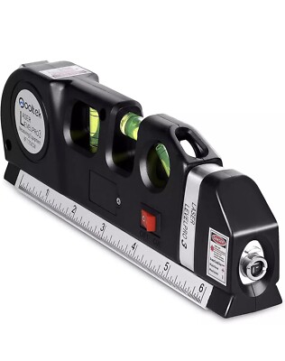 Qooltek Multipurpose Laser Level Laser Line 8 Feet Measure Tape Ruler Adjusted S