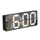 LED Electric Digital Alarm Clock Mains Mirror Temperature Display for Bedroom