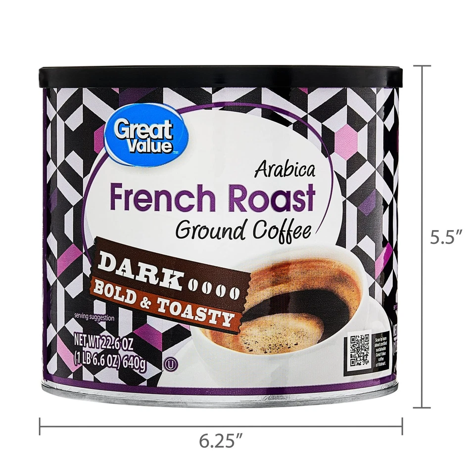 Café molido 100 % arábica tostado oscuro francés de gran valor, 22,6 oz Foto 2 de 3