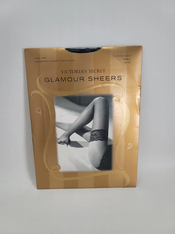 NUEVO Victoria's Clásico Azul Marino Glamour Transparente Hasta el Muslo Encaje Top Manguera Pequeña Foto 2 de 4