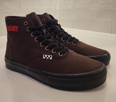 Vans X HOCKEY Skate Authentic High Snake Brown Black Men's size 9.5 FA Allen