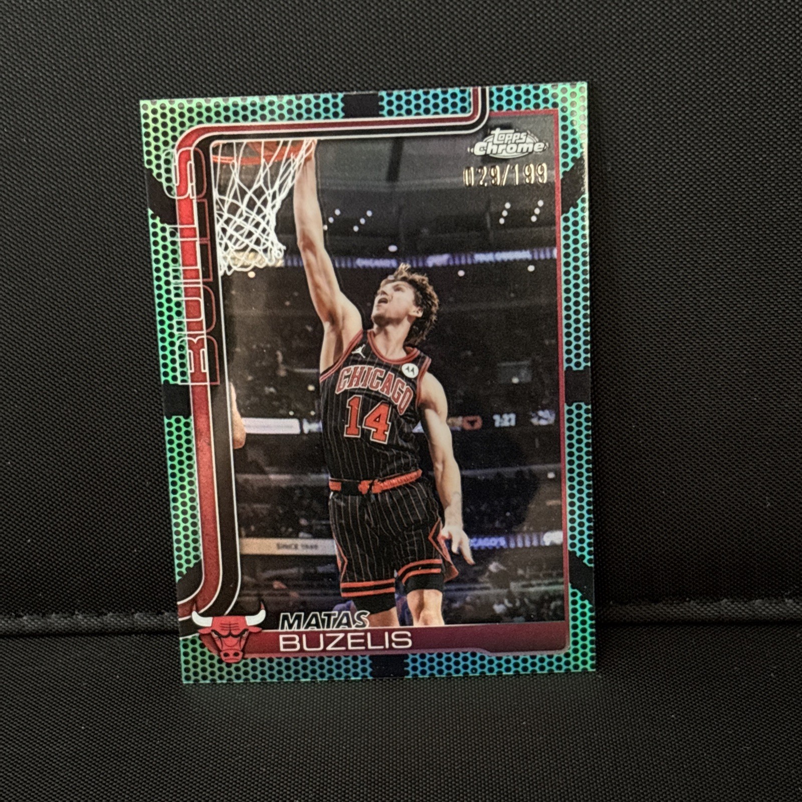 2025-26 Topps Chrome Update Matas Buzelis Aqua Basketball Refractor /199 #130
