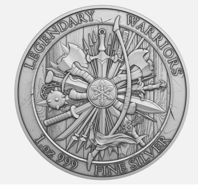 貴重！最終価格！WILDSWANS タング ブッテーロ アソート 1点物 1oz .999 Silver Round William Wallace Legendary Warriors Series
