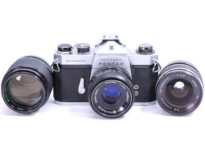 Asahi Pentax Spotmatic Fujinon 55/2.2 Quantaray 135/2.8 35/2.8 film camera Lens