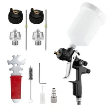 Spray Paint Gun 1000B with 2 In 1 1.3mm / 1.7 Nozzle Cars Painting Tools Black