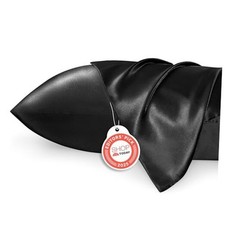 Satin Pillowcase Pack Similar to Silk Pillow Standard 20" x 26" 2 04 - Black