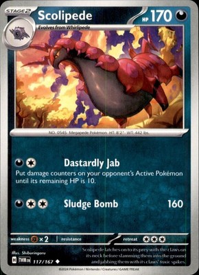 Scolipede 117/167 Pokemon Twilight Masquerade Uncommon NM