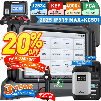 XTOOL IP919 MAX KC501 Car IMMO Key Program J2534 Programming Diagnostic Tool FCA