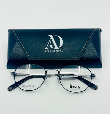 NEW ITECH DIGIT BLACK Unisex Round Full Rim Eyeglasses 49-20-140 B:41