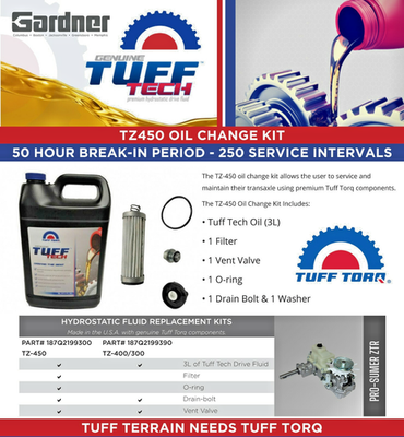 New Genuine OEM Tuff Torq Transmission TZ-450 Oil Change Kit