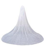 EllieWely Long Cathedral Length Pearl Wedding Bridal Veil With Metal Comb F07