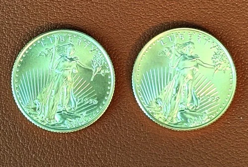 (2) 1999 American Liberty 1/4 oz gold coins