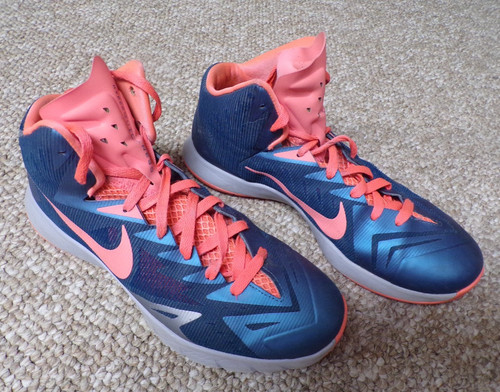 Nike Lunar Hyperquickness Shoes Men's Size 9 Blue & Mango 652777 480 Basketball