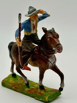 ELASTOLIN (OM Hausser) GERMANY Composition 70MM Mounted Cowboy  