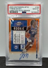 2020-21 Panini Contenders Optic Rookie Tyrese Maxey #120 Orange Prizm /25 PSA 10