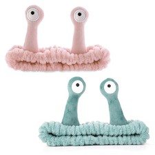 2Pcs Face Wash Headband Palm and Snail Spa Hair Bands Makeup Headbands Pink