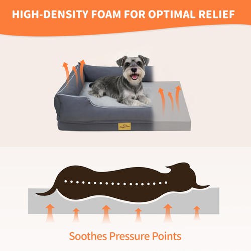 Dog Pet Sofa Bed with Bolster, Washable Pet Couch Lounger Bed Removable Cover - Picture 5 of 24