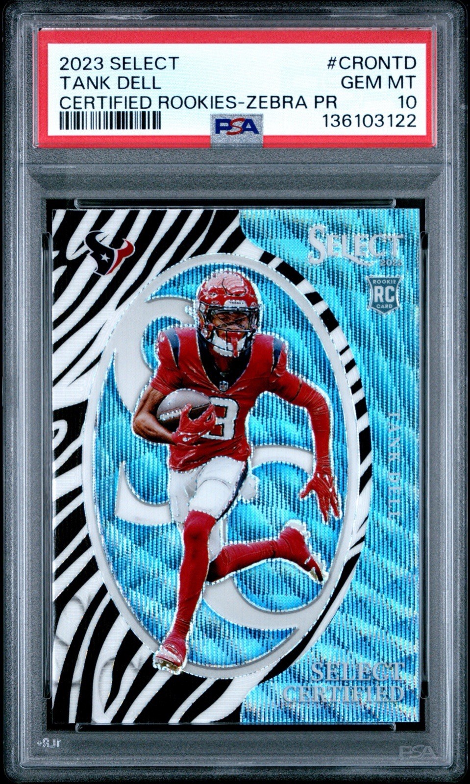2023 Select Tank Dell Certified Rookies Zebra #CRONTD PSA 10 *POP 3* Rookie RC