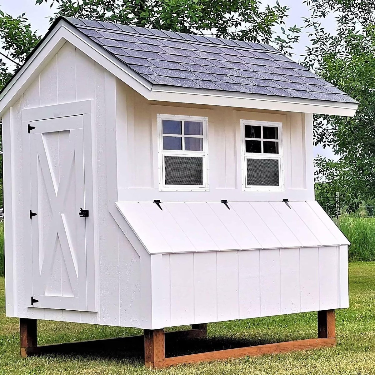 2-Pack 14"x21" White Flush Mount Shed Window – Tempered Glass With Fiberglass Screen, Sliding Design For Sheds, Chicken Coops & Garages