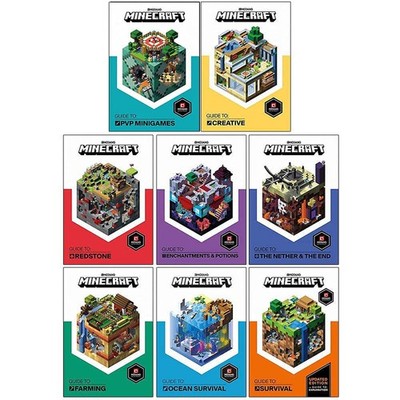 Minecraft Guide Collection 8 Books Set (PVP Minigames, Creative, Redstone, En...