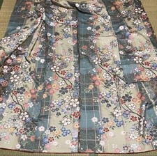 Pure Silk Short Kimono Cherry Blossom Pattern Small Used