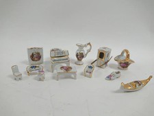 Vintage Limoges France Porcelain Miniature Furniture Set Collectible Decorative 