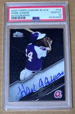 2020 Topps Chrome Black #HA Hank Aaron Auto Autograph PSA 10 Braves