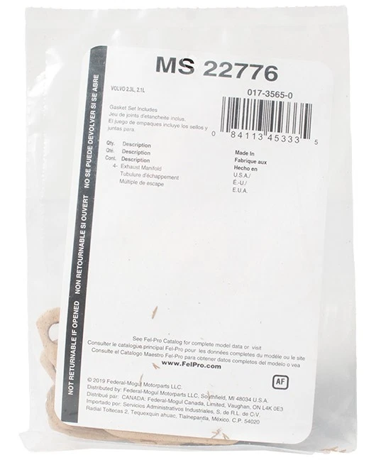 Juego de juntas de colector de escape FelPro para Volvo 240 1990-1993 número de modelo MS22776 Foto 2 de 4