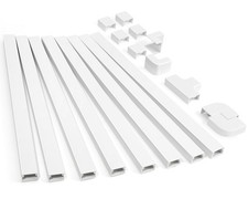 126in Cord Hider Kit, Cord Cover for Wall Mounted TV, Paintable Wire Cover fo...