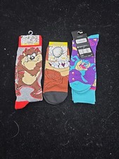 Vintage 90 s Looney Tunes Taz Socks Tasmanian Tazmanian Devil Lot Of 3