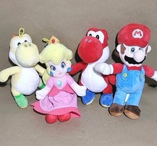 Super Mario Bros Plush Set Mini 9 Inch Peach Mario Yellow  Red Yoshi Lot 4