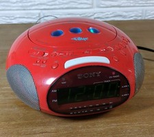 Sony Dream Machine Psyc ICF-CD831 CD Alarm Clock Radio Red READ Description
