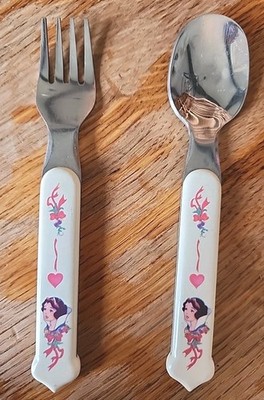 Vintage Walt Disney Snow White SELANDIA Child Fork And Spoon Set Of 2 CA 91355