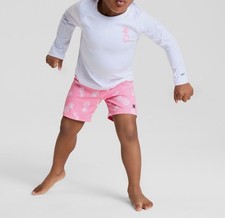 Hurley Kids Boy's Pink Pineapple Swim Top Printed Swim Shorts 2 Pc Set Sz 4T