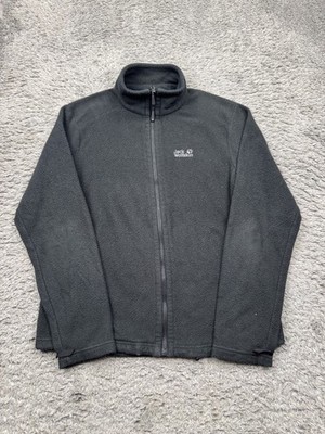 Jack Wolfskin Jacket Men Small Black Fleece Moonrise Full Zip Mock Neck
