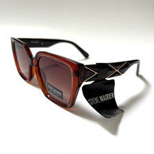 New Original STEVE MADDEN Poppyn Oversized Sunglasses Clear Gradient Acetate