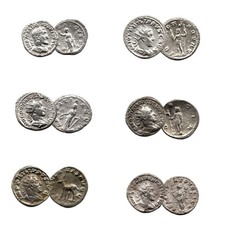 The Age of Chaos: Box of 6 Roman Coins from the Crisis of Third Century (Six-Coi