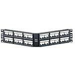 PANDUIT CPPLA48WBLY Mini-Com Modular 48 Port Angled Faceplate Patch Panel Wit...