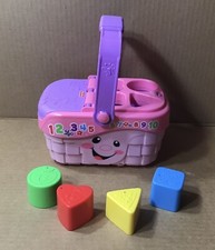 Fisher Price Baby Picnic Basket Shape Sorter w/ Sounds Working