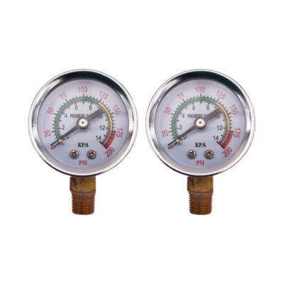 2 pcs Air Compressor Pressure Gauge 0-200 PSI 1/8'' NPT Side Mount 1.5'' Face
