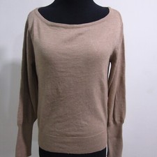 H M Womens Wool Blend Crew Neck Jumper Camel 34/36 UK Size 6/8 REF Y01046 