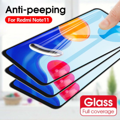 For Xiaomi Redmi Note 11 10 9 Pro Anti-Spy Screen Protector Tempered Glass Film