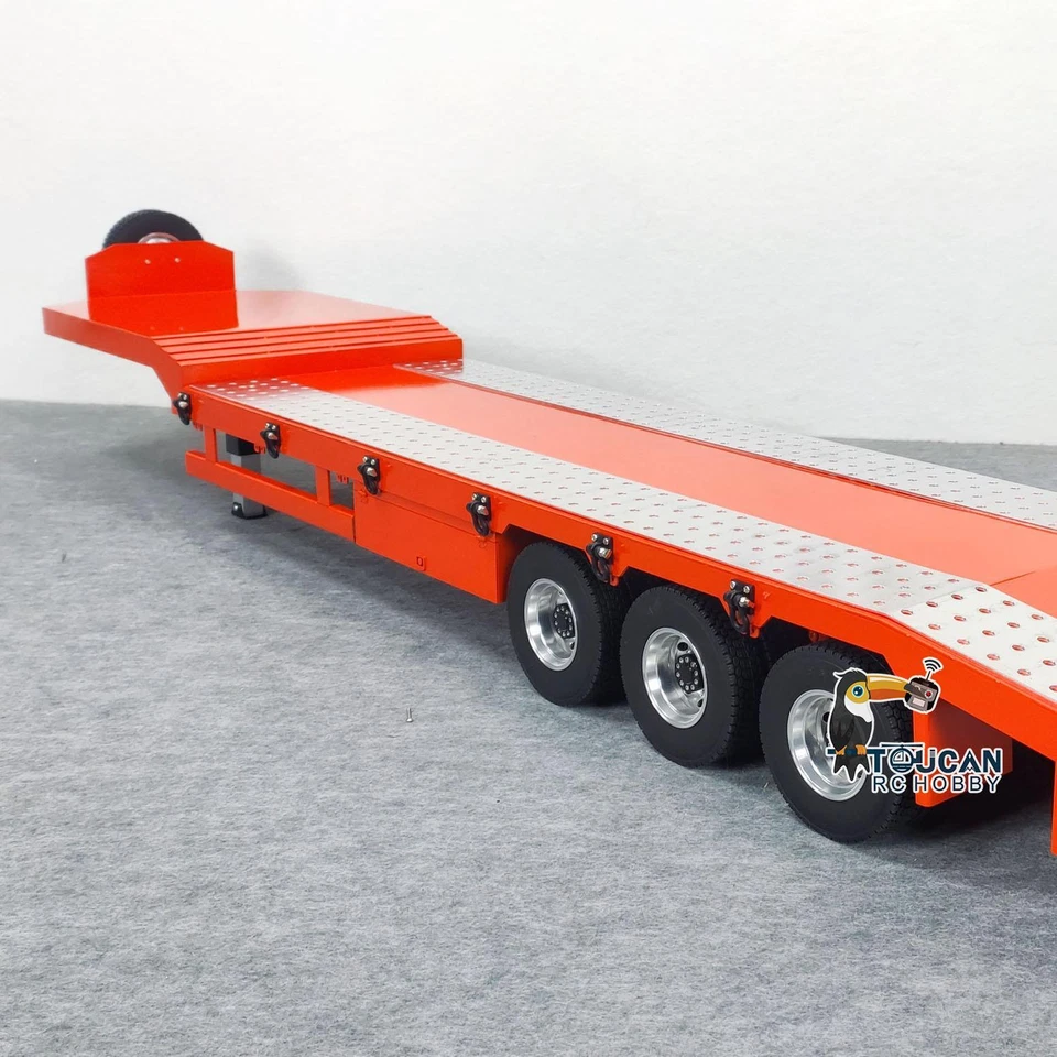 Metal 3 Axles 1/14 Trailer Electric Lifting Legs Tailboard for RC Tractor Trucks - Image 3 of 3
