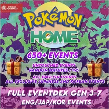 ✨Full Event Dex Bundle | All Events Gen 3-7 | Pokemon HOME | ENG/JPN/KOR ✨
