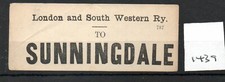 London & South Western Railway LSWR - Luggage Label (1439) Sunningdale