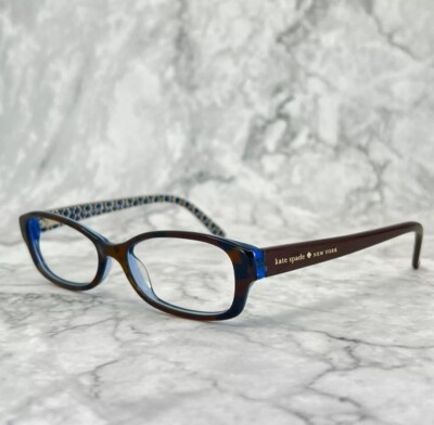 Kate Spade Sheba JZM Eyeglasses Rectangle Brown Tortoise Blue Full Rim 53-16-135
