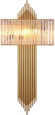 Modern Gold Wall Sconce – Indoor Metal Light with Lampshade for Bedroom & Living
