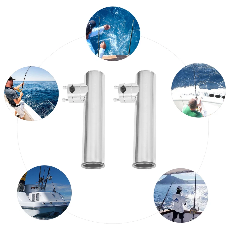 2Stück Bootsrutenhalter Angelrutenhalter Edelstahl Für 19-25mm Reling Yacht Boot - Bild 2 von 4