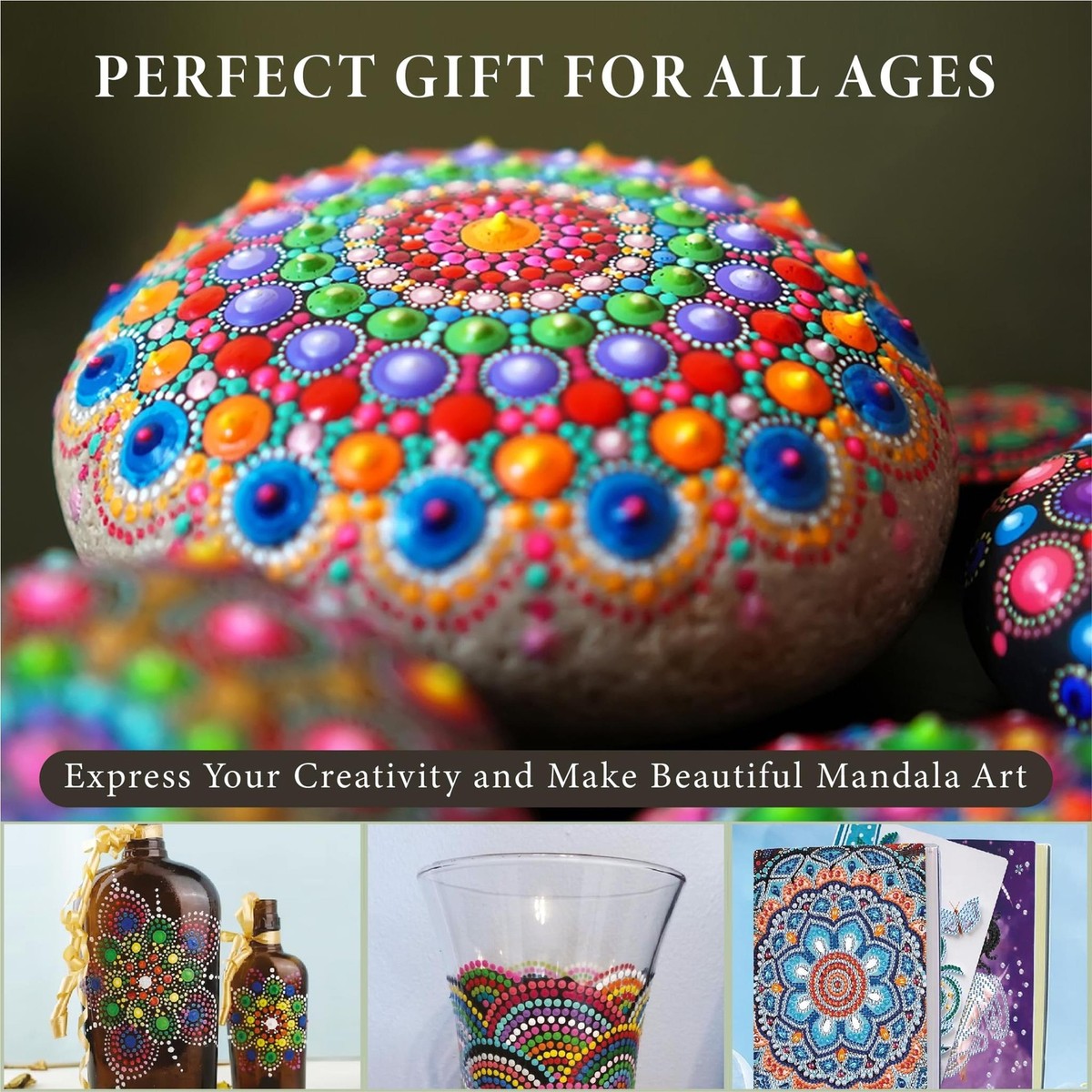 Kit De Peinture Mandala ZWOOS – 49 Pièces – Pochoirs, Tiges Acryliques, Pinceaux – Art Dotting Débutant