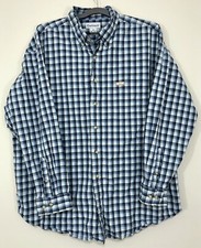 Carhartt Men's Size XL Long Sleeve Button Down Shirt Blue White Plaid